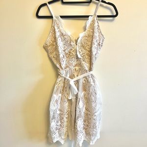 White & Nude lace dress short new w/out tags for bachelorette or bridal shower